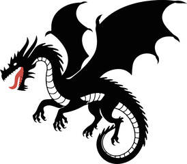 Dragon Silhouette icon vector illustration