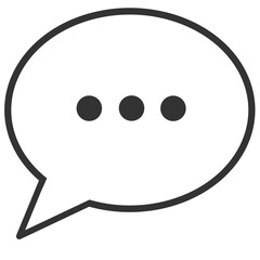 black outline typing chat bubble