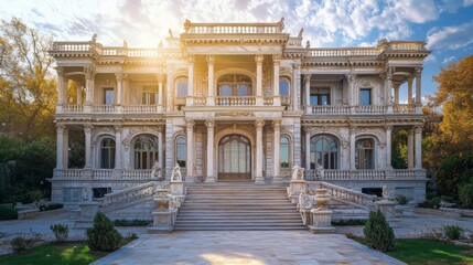 Fototapeta premium Marble palace, sunlight gleam