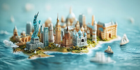 World Tourism Day. World Attractions. Travel. Banner