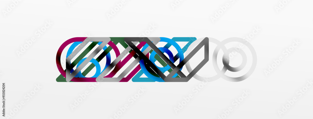 Poster abstract background - colorful circle lines technology or business digital template