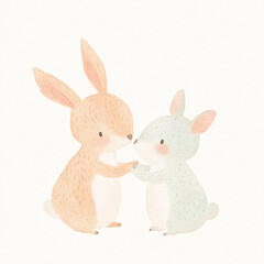 Obraz premium Cute Bunny Friends.
