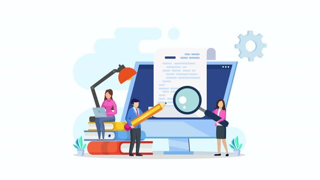 Copywriter 2d video animation 4k clip