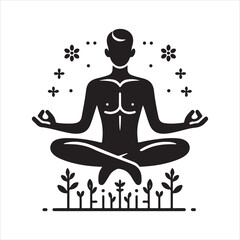 Yoga meditation vector icon