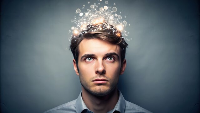 A stock photo portraying a person with a blank expression