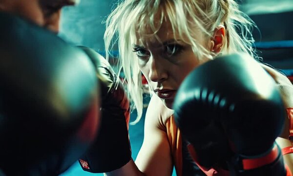 Female Boxer Ready to Fight