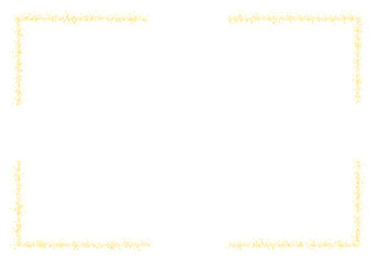 Rectangle golden sparkle glitter frame for card, banner, video, presentation, invitation, 3x2 scale ratio