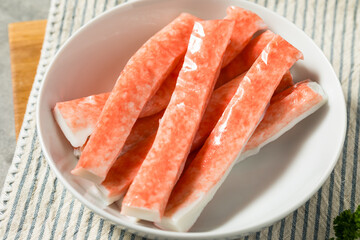 Organic Raw Imitation Crab Meat Sticks © Brent Hofacker