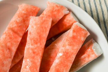 Organic Raw Imitation Crab Meat Sticks © Brent Hofacker