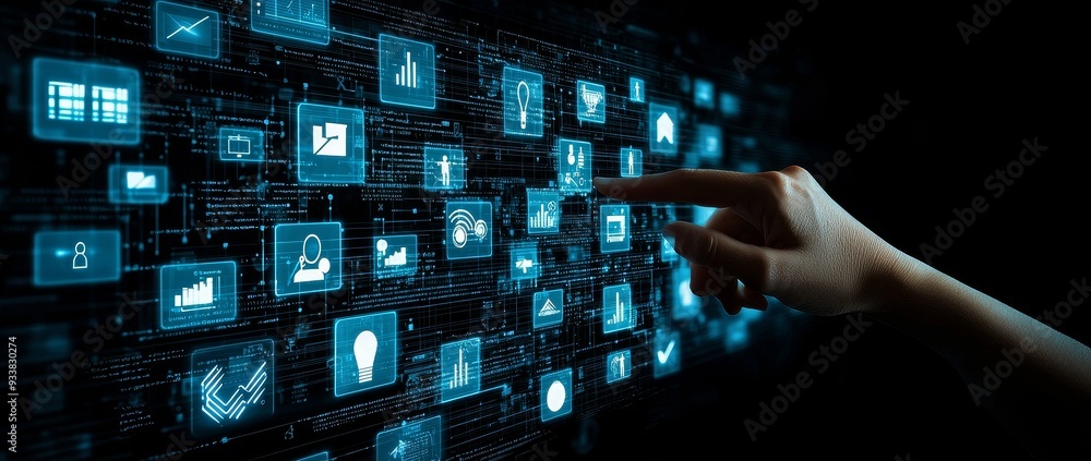 Poster the concept of automation, technology, and process systems for business