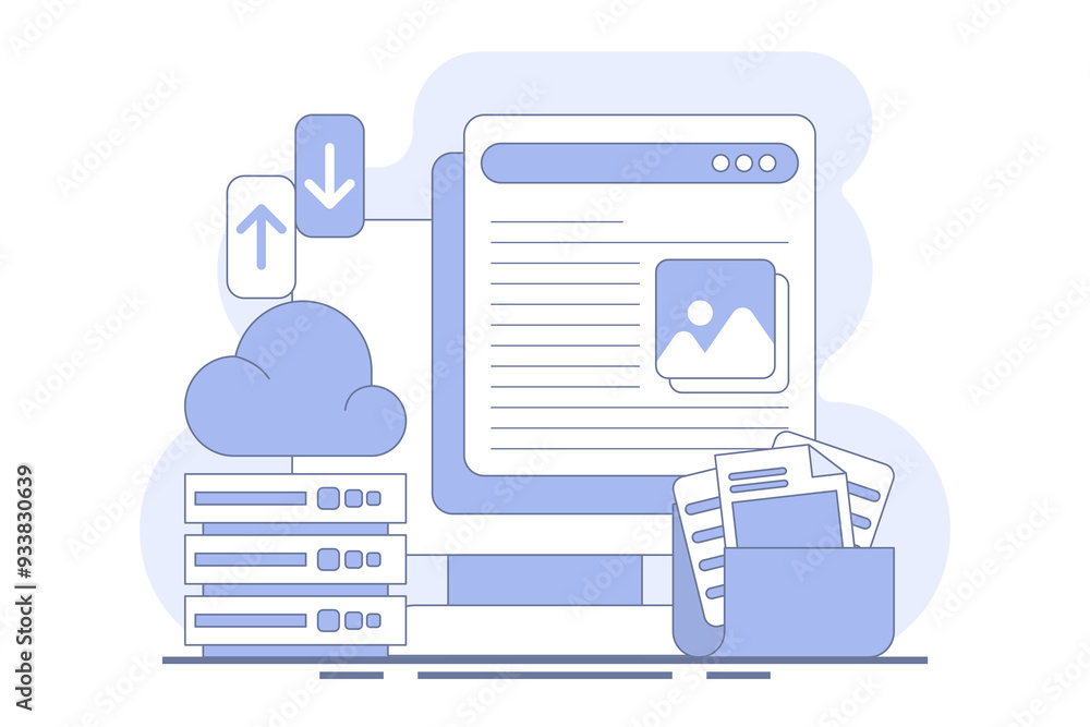 Aufkleber cloud storage concept, cloud technology. data storage on cloud servers. cloud computing concept, onl