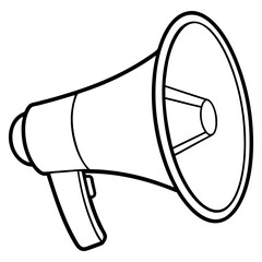 A megaphone line art vector illustration