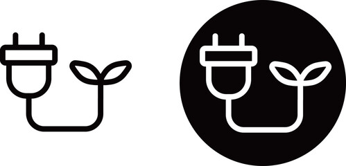 Fototapeta premium エコな電気のアイコン素材