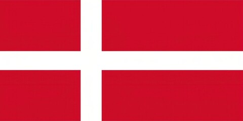 Obraz premium Simple and elegant flag of Denmark , Denmark, Scandinavian, Nordic, red, white, cross, patriotic, symbol, national