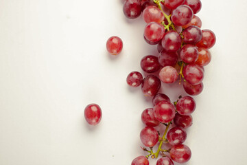 Red grape isolated on white background. Clipping path.