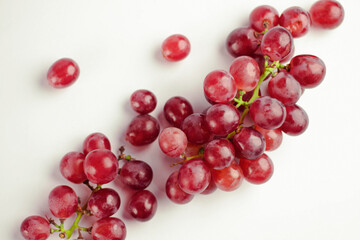 Red grape isolated on white background. Clipping path.