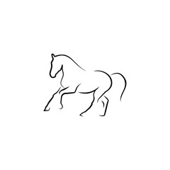 Elegant horse icon. Equine stables sign. Equestrian brand emblem. Illustration vector, suitable for your design need, logo, illustration, animation, etc.