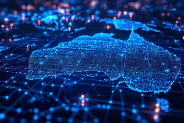 Digital map of australia network connectivity created with generative ai