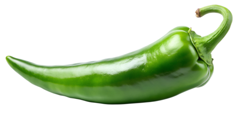 green chili pepper isolated on transparent background png