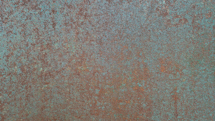 Close-up of rusted metal with a weathered patina texture. The intricate pattern of oxidation provides an industrial background, perfect for adding rugged elements or grunge effects