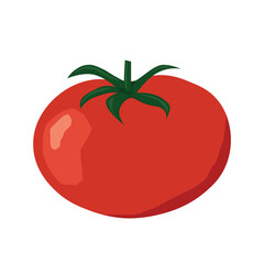 ripe red tomato icon - vector illustration