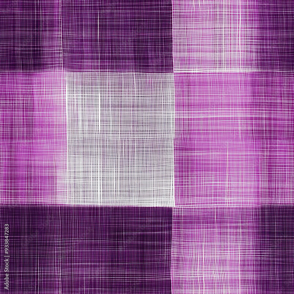 Poster vibrant abstract purple and white grid pattern with overlapping square blocks
