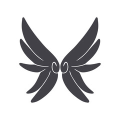 Wings icon collection. Bird wings, angel wings elements. Vector illustration