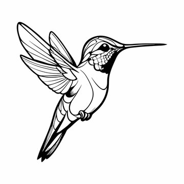 recommend clip art: hummingbird in flight line art hummingbird  vector