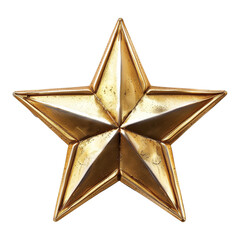 Obraz premium 3D gold star isolated on transparent background.