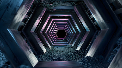 Obraz premium Abstract 3d Tunnel Hole Render