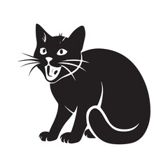 Cat  silhouette vector illustration design on white background 