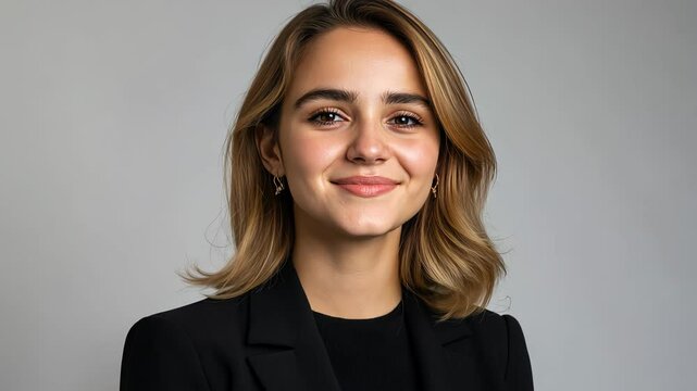 young professional woman smiling to the camera