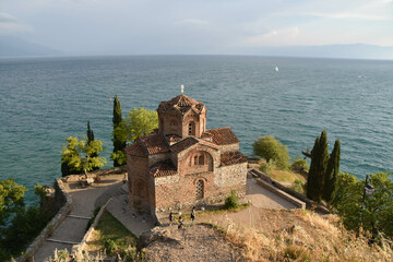 The Church of St John the Theologian overlooking Lake Ohrid in North Macedonia
