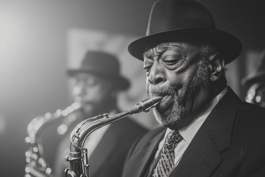 Jazz ensemble captivates audience during late-night performance in a smoky club