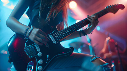 rock band playing guitar