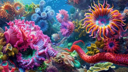 Vibrant Coral Reef Underwater Scene.