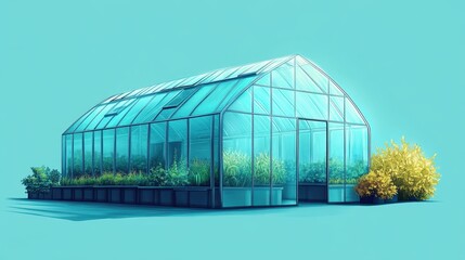 Stylized greenhouse outline, basic structure