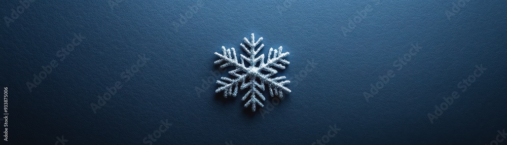 Fototapete clean and simple holiday card design with minimal text and a small, elegant snowflake in the center