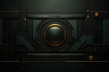 Abstract geometric background with gold accents.