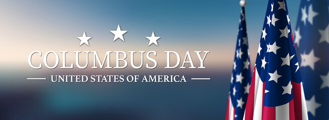 Happy Columbus Day USA Flag Background