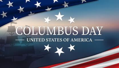 Happy Columbus Day USA Flag Background