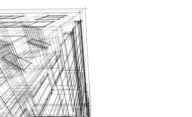 Modern office building 3d illustration