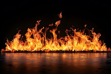 Captivating Flames Dancing Against a Dark Background