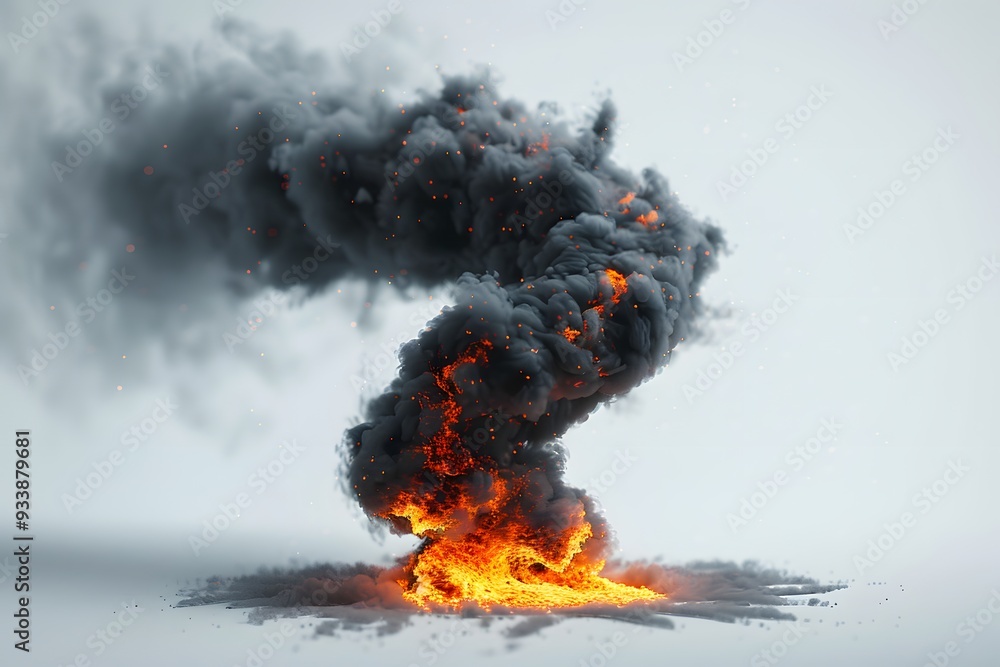 Poster dynamic swirl of smoke and fire creating a striking visual effect