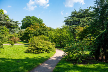 Pathway trhough the University botanical garden, the Loki Schmidt Garten in Altona Hamburg, Germany