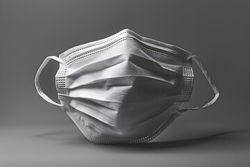 A Close-Up of a Surgical Face Mask on a Neutral Background
