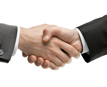 Confident handshake: close-up of a business agreement