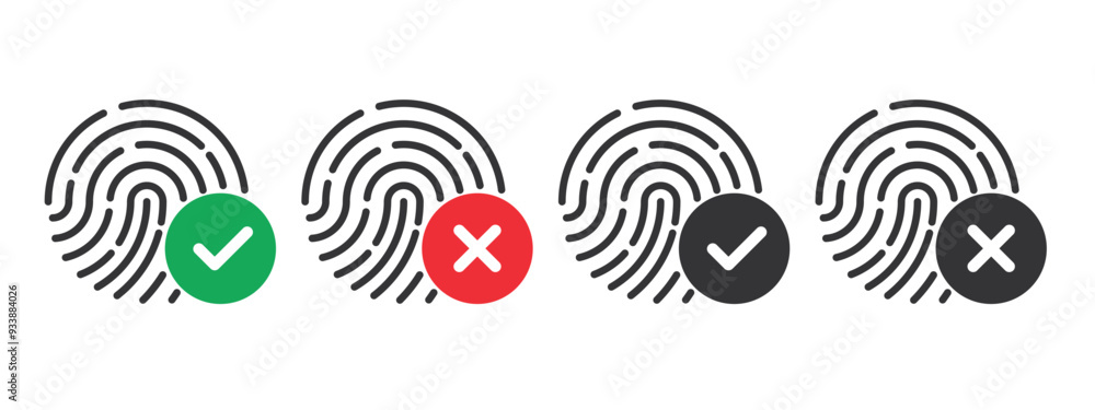 Leinwandbilder fingerprint and biometric scanner icon. fingerprint line symbol. personal security and identity auth