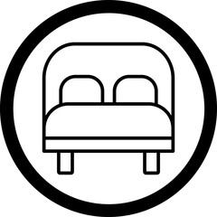Double Bed Vector Icon Design