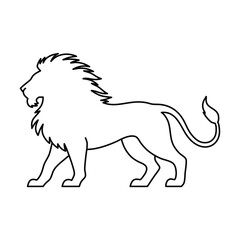 Lion stance vector with editable stroke. Live stroke art